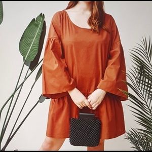 Burnt Orange Smock Dress